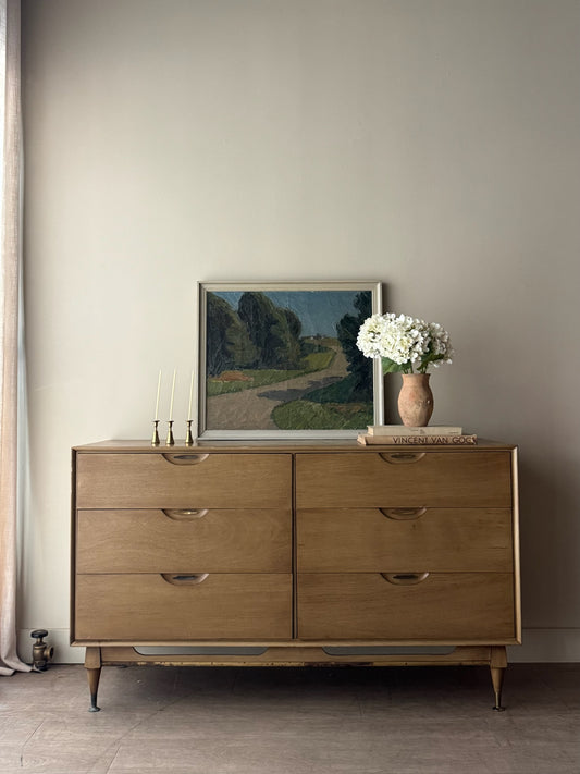 Walnut 6 drawer dresser