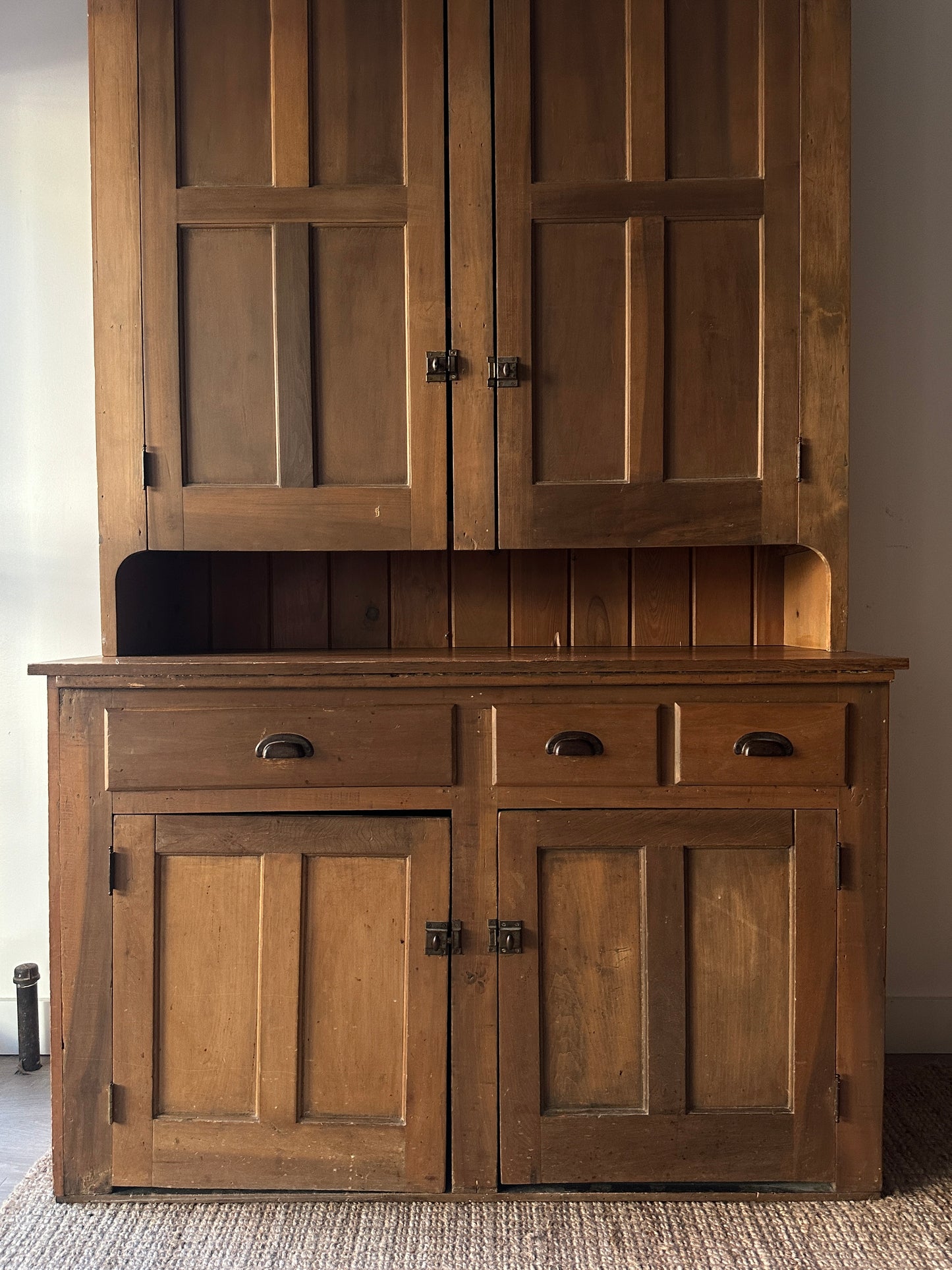 Farmhouse pine two piece hutch