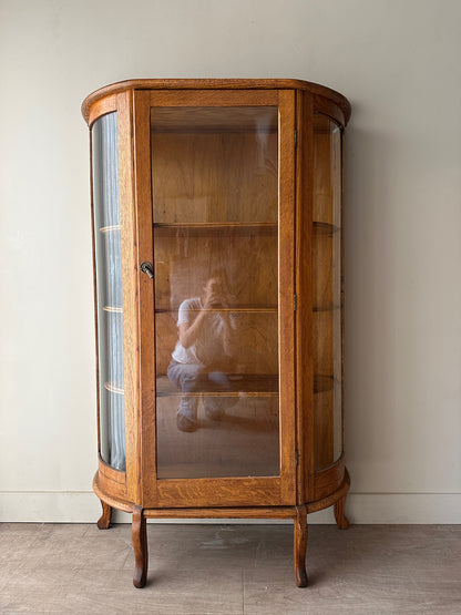 Oak curio cabinet