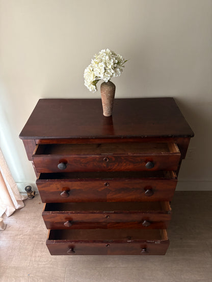 Empire burled walnut dresser