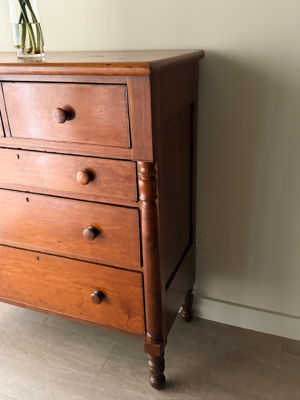 Sheraton cherry tallboy dresser