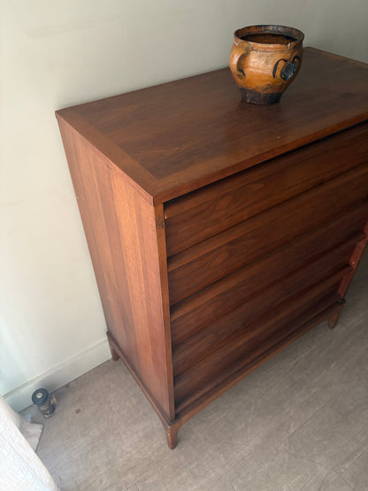 Lane walnut tallboy dresser