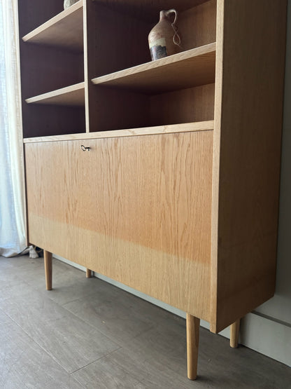 Carlo Jensen for Poul Hundevad Danish oak bookcase cabinet