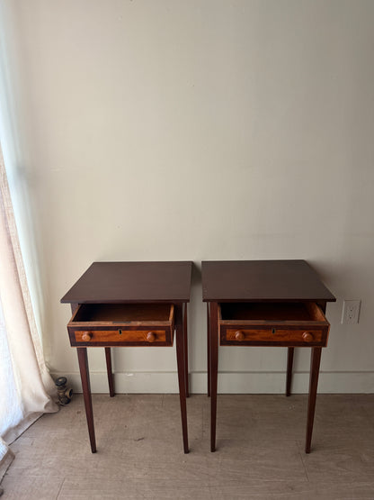 Mahogany and cherry side tables. Sold individually.
