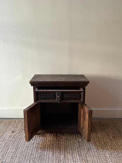 Carved oak side table