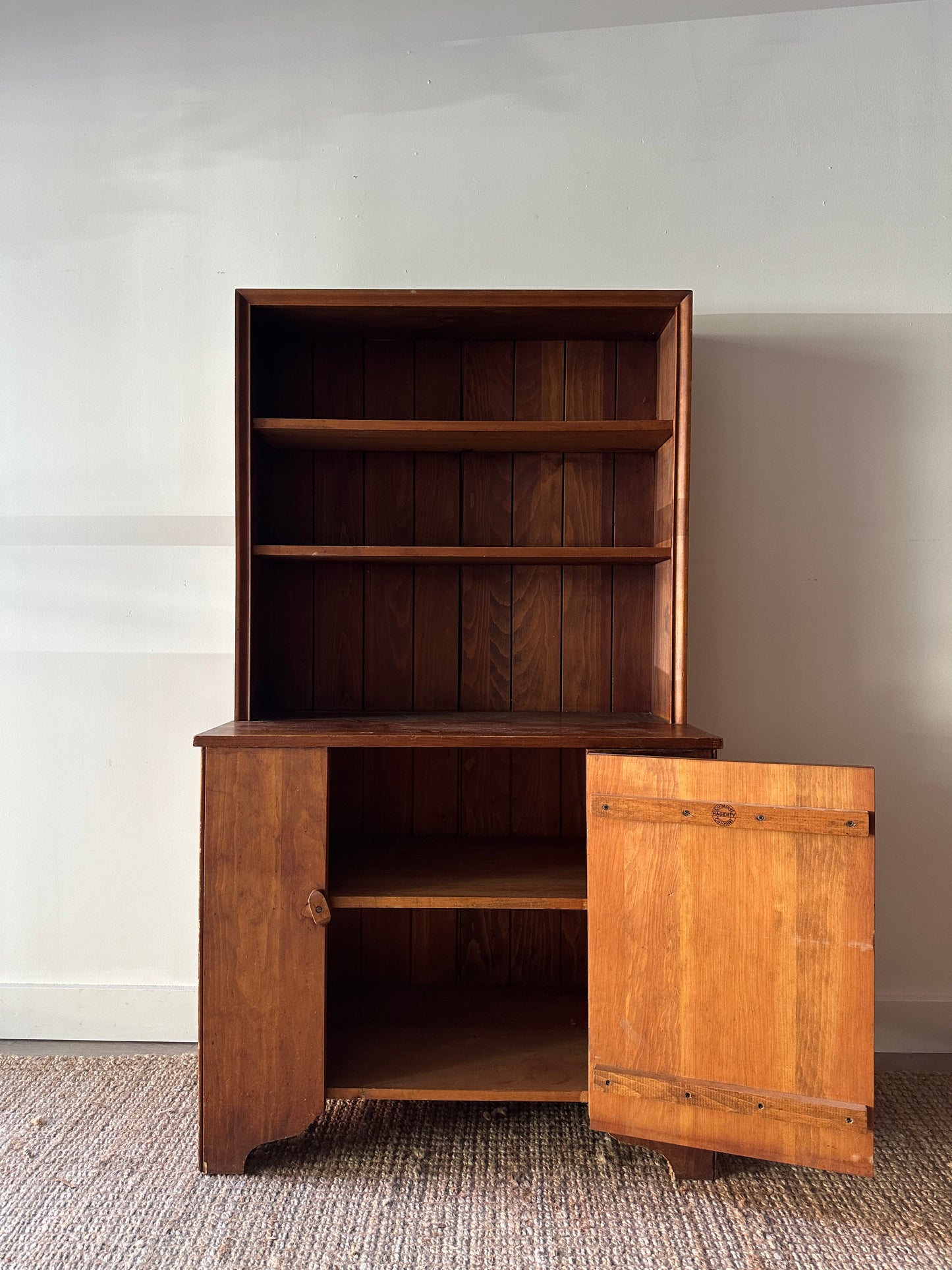 Pine stepback cupboard