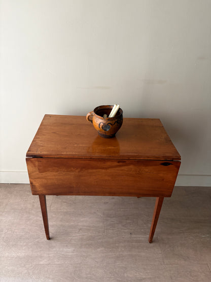 Inlaid walnut drop leaf table