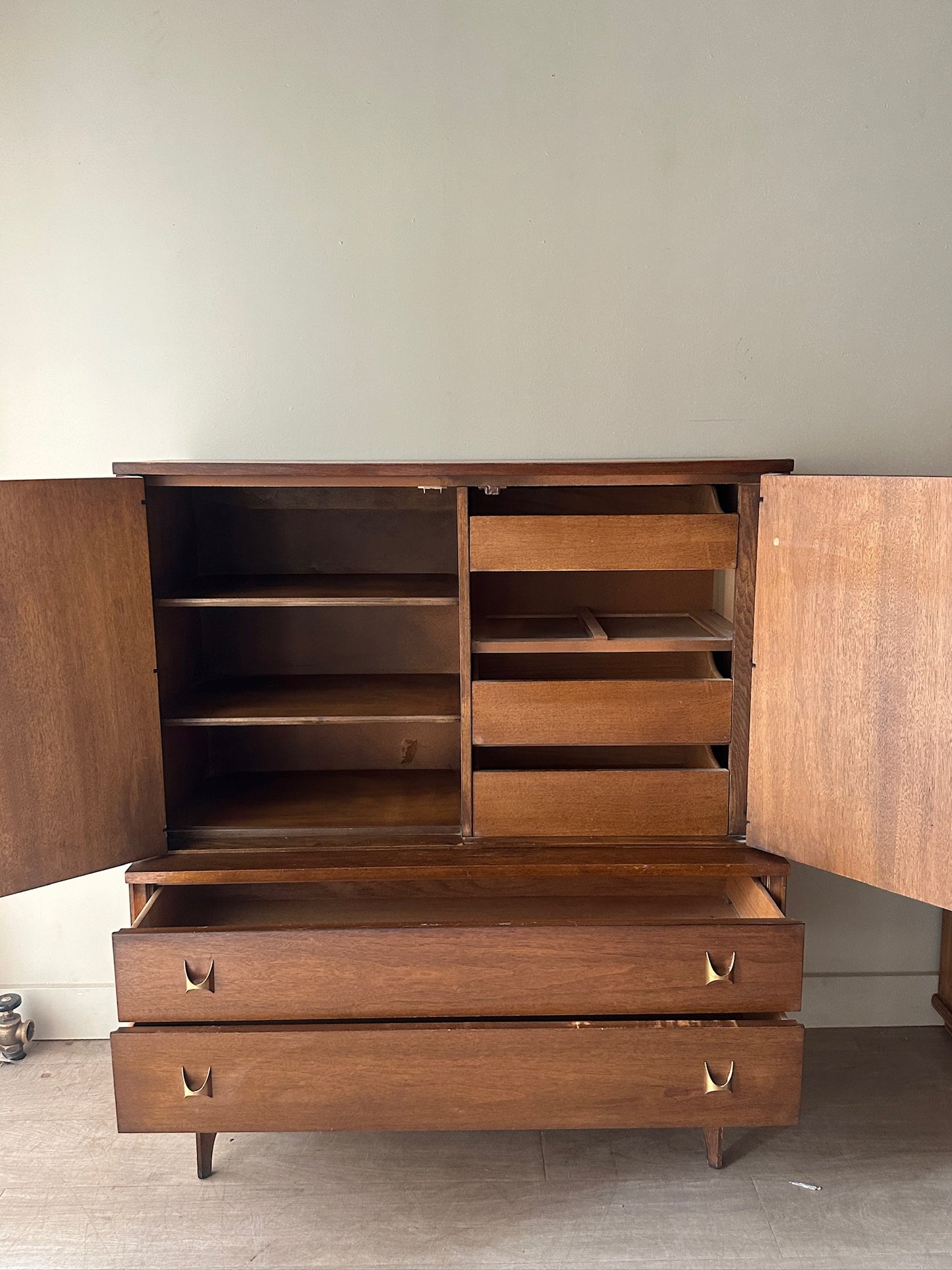 Broyhill walnut tallboy