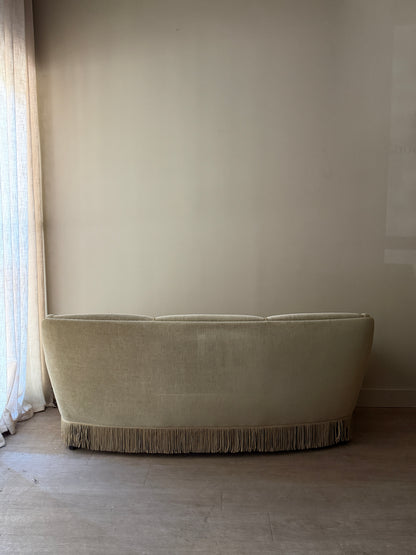 Danish sage velvet sofa