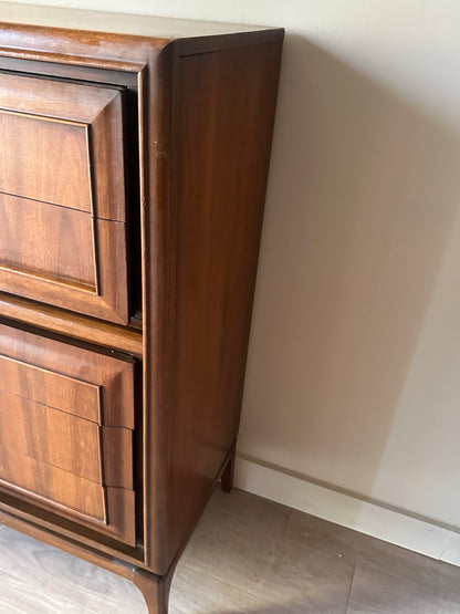 United Furniture walnut tall boy