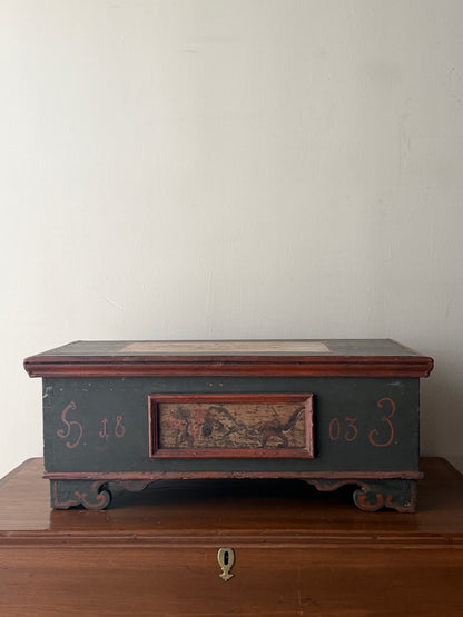 Scandinavian painted pine chest