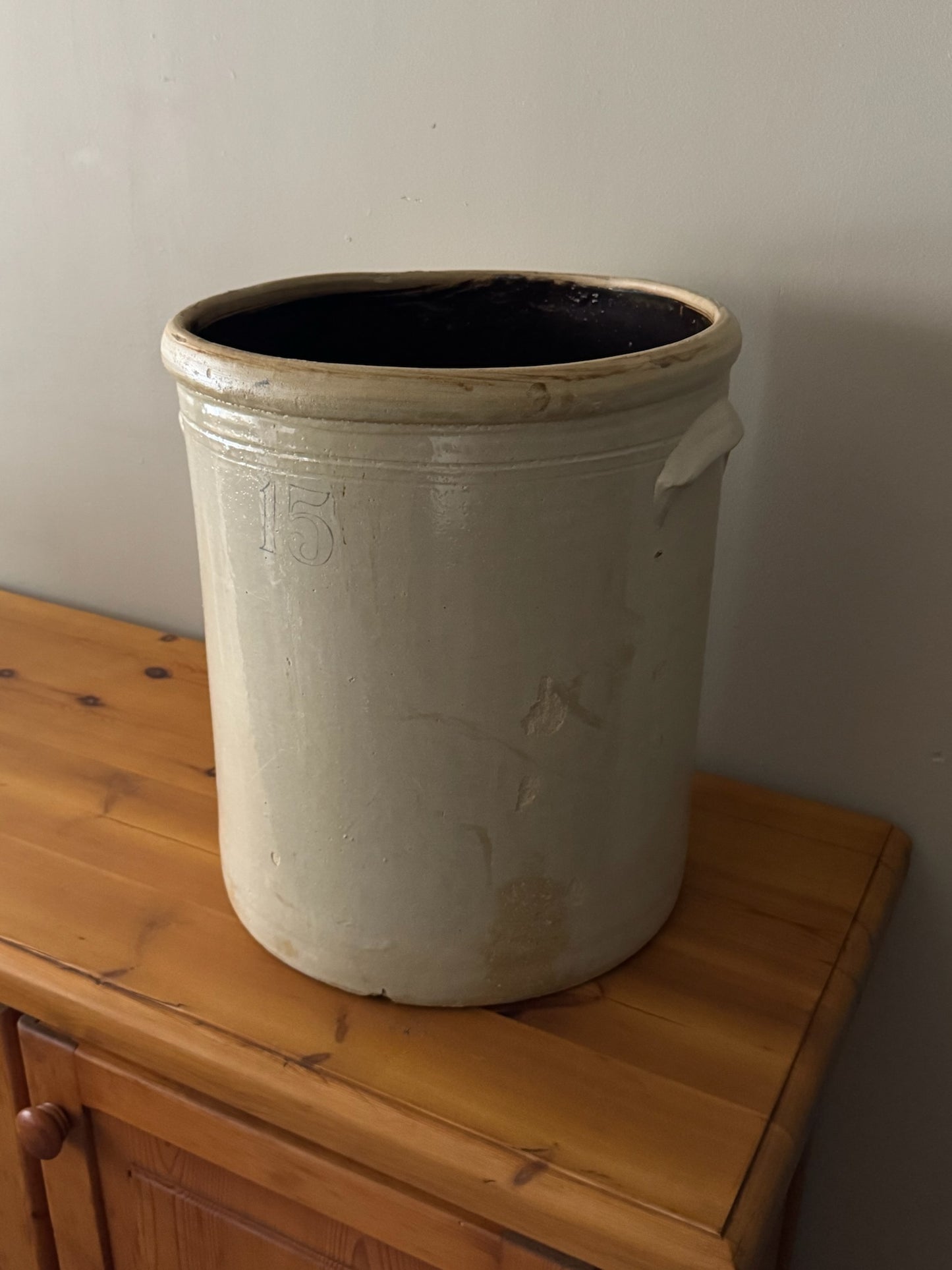 Large stoneware crock