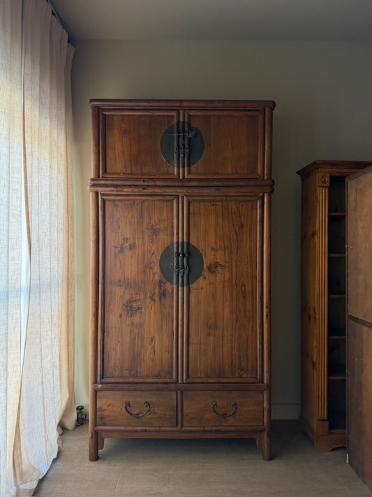 Korean elmwood sectional cabinet