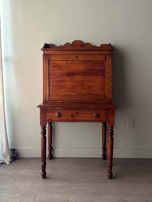 Victorian pine secretary desk