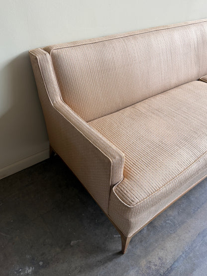 Tuxedo arm beige sofa