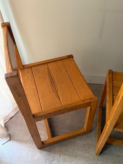 Hugo Svensson Dutch pine chairs. Sold as a set of 4.