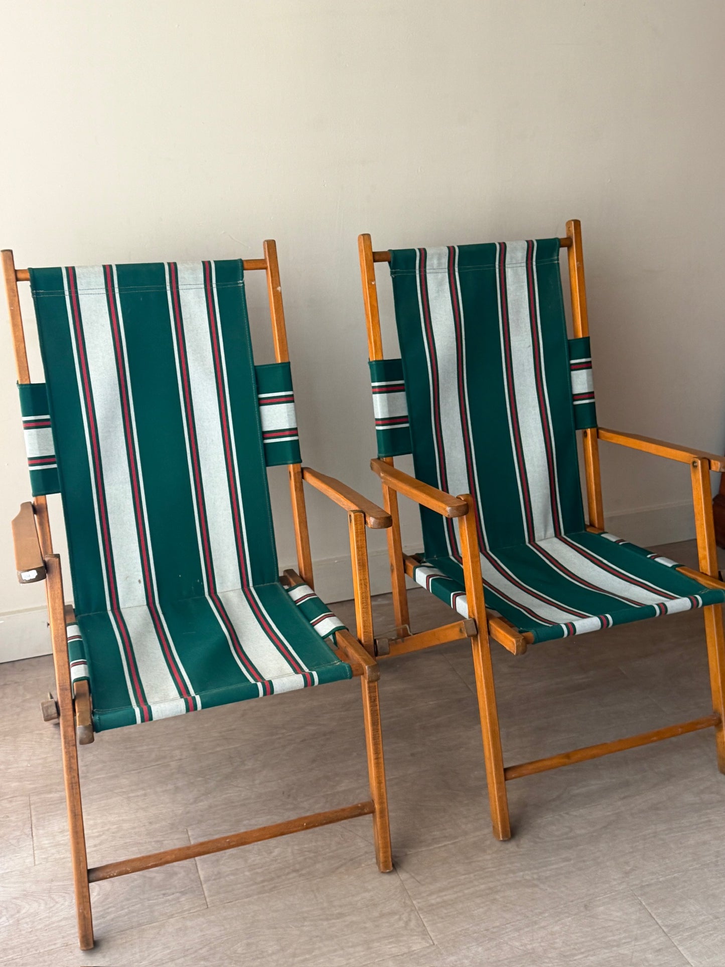 Pair of folding camp chairs