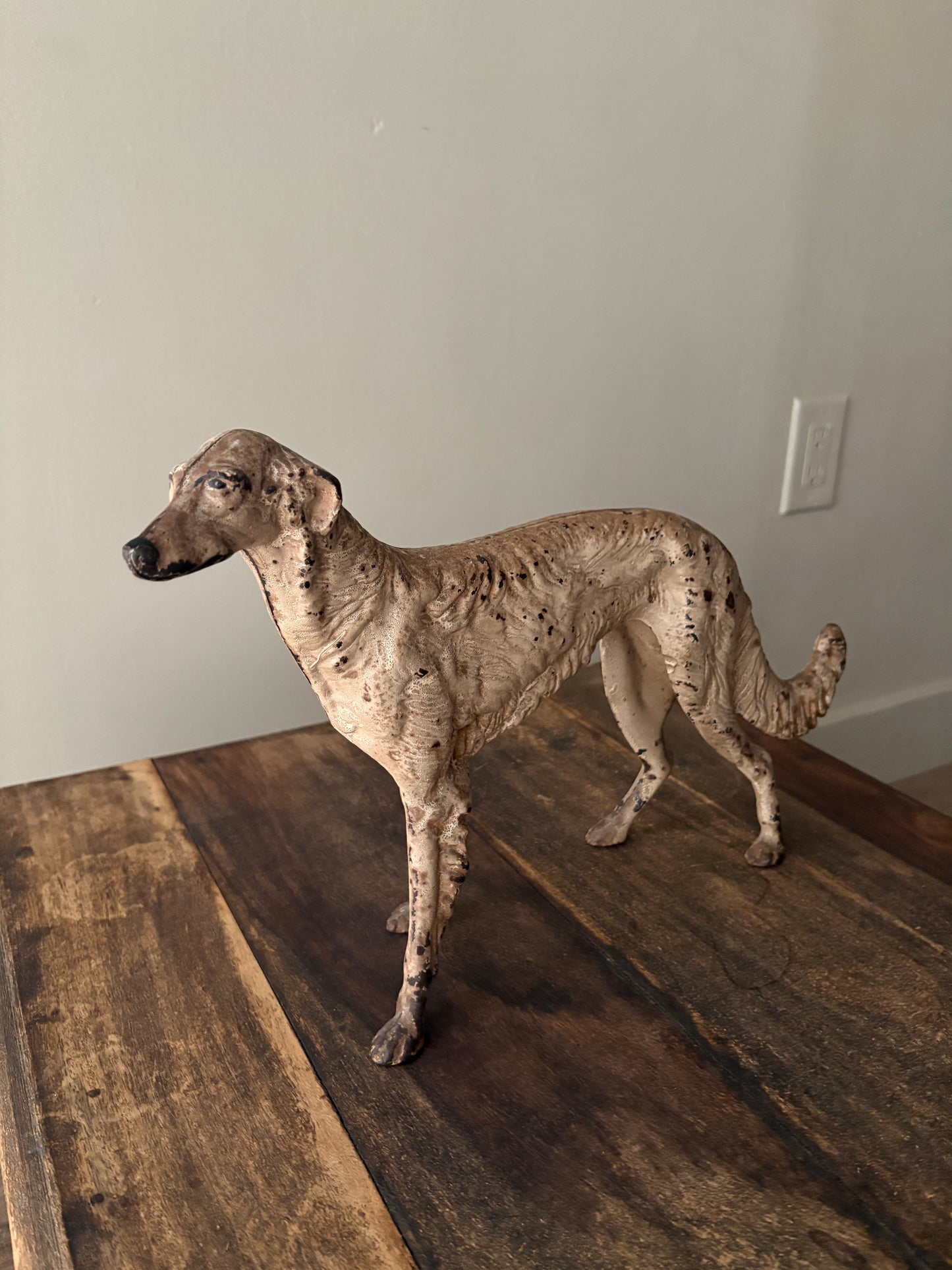 Painted cast iron borzoi doorstop