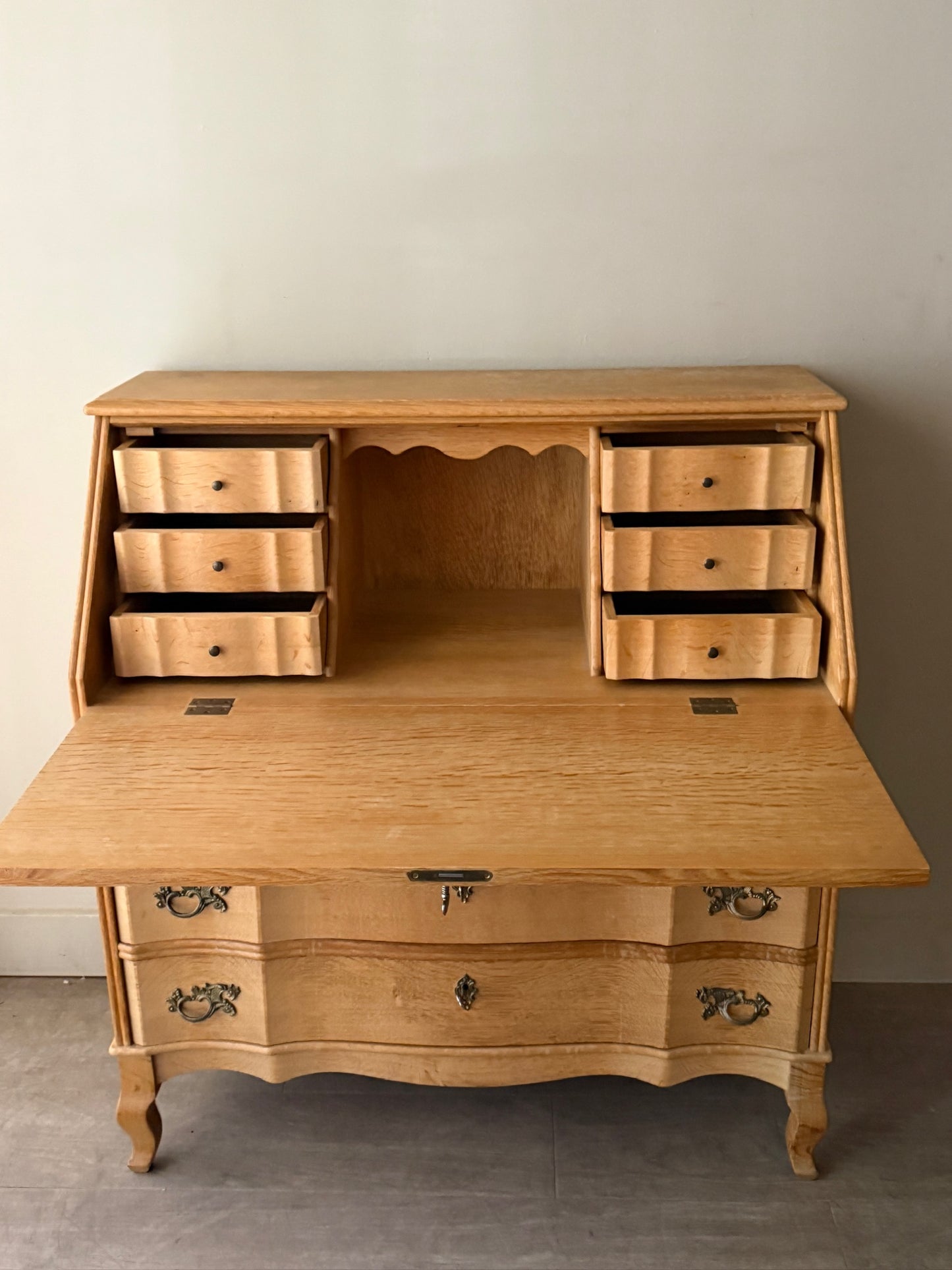 Danish oak secretary dresser