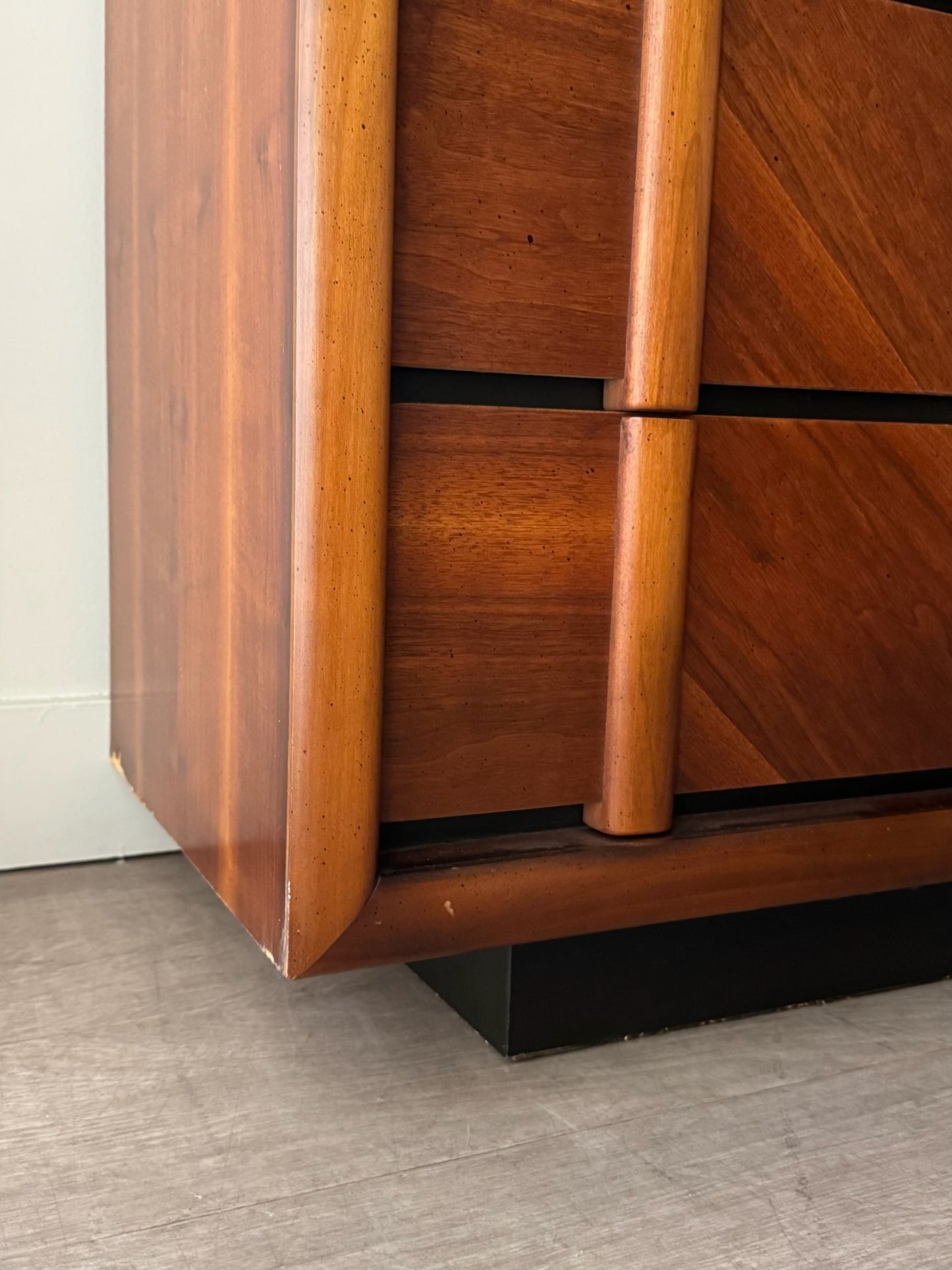 Lane walnut tallboy dresser