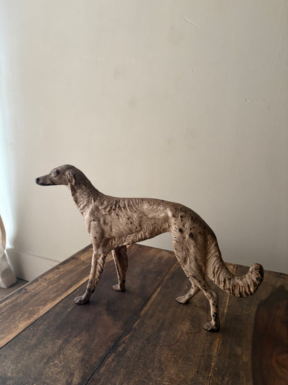 Painted cast iron borzoi doorstop