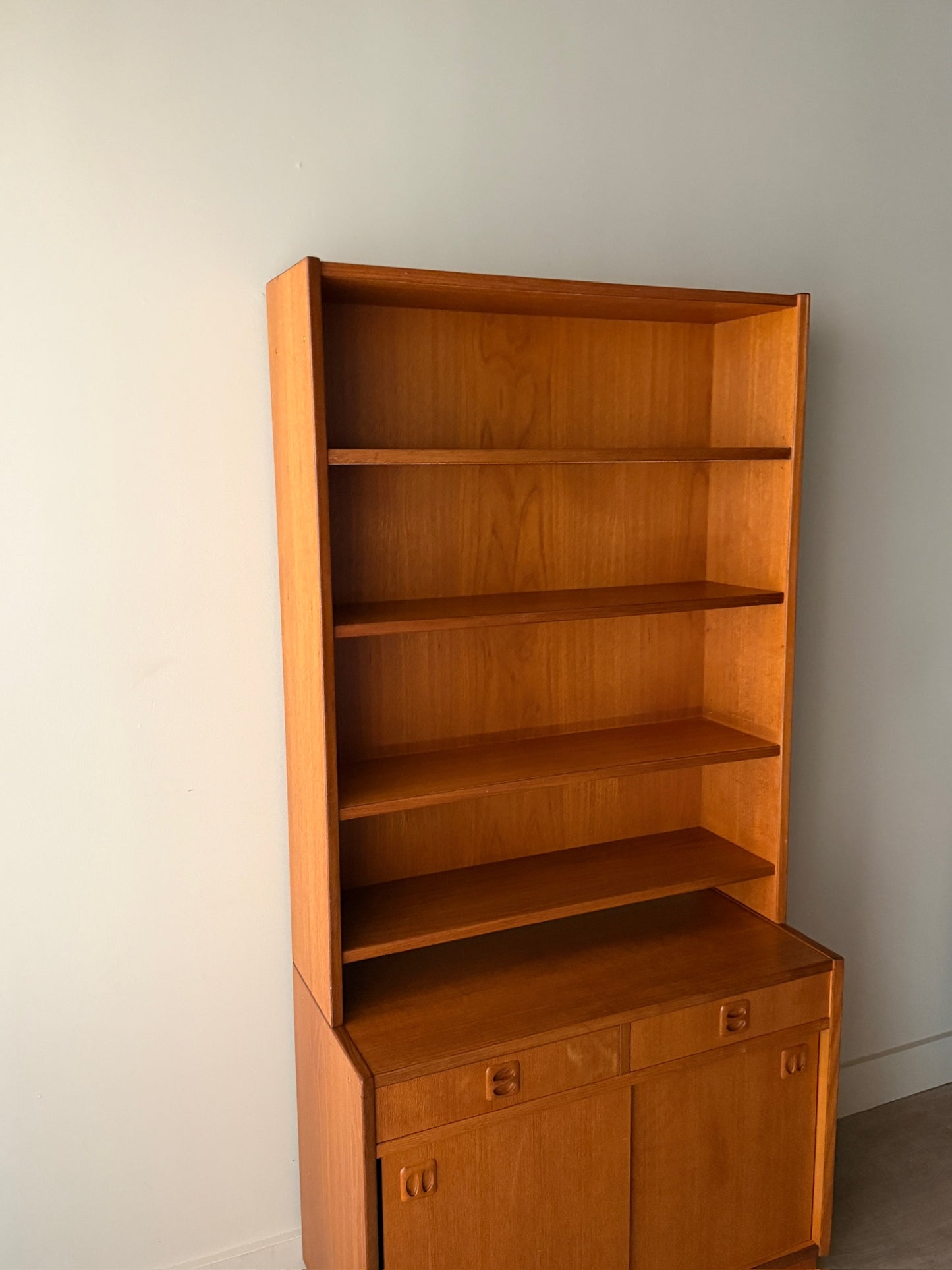 Danish teak bookcase cabinet