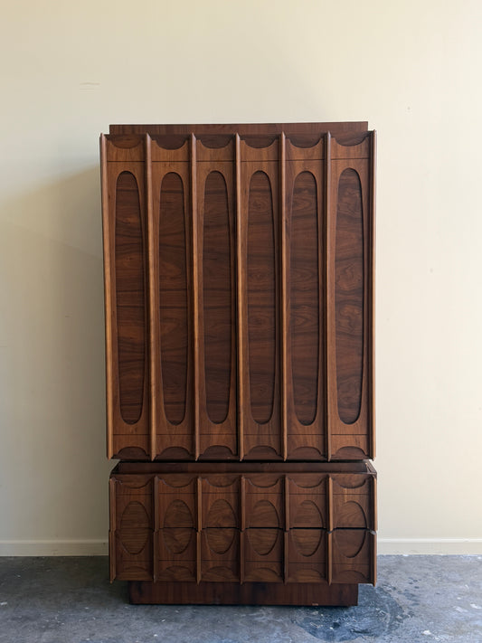 Tobago Brutalist walnut armoire