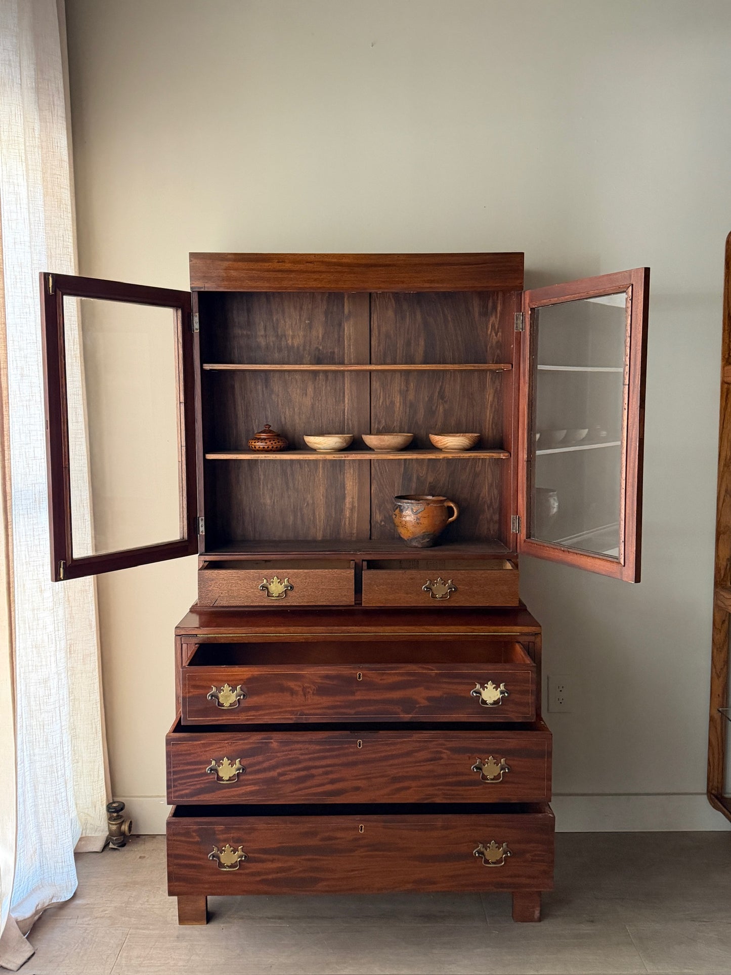 Mahogany secretary hutch