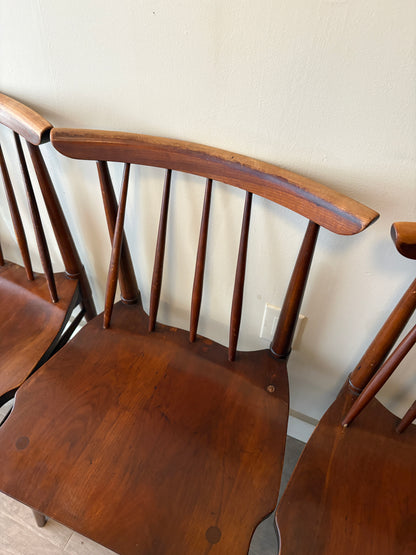 Cherry spindle chairs without arms. Sets of 2.