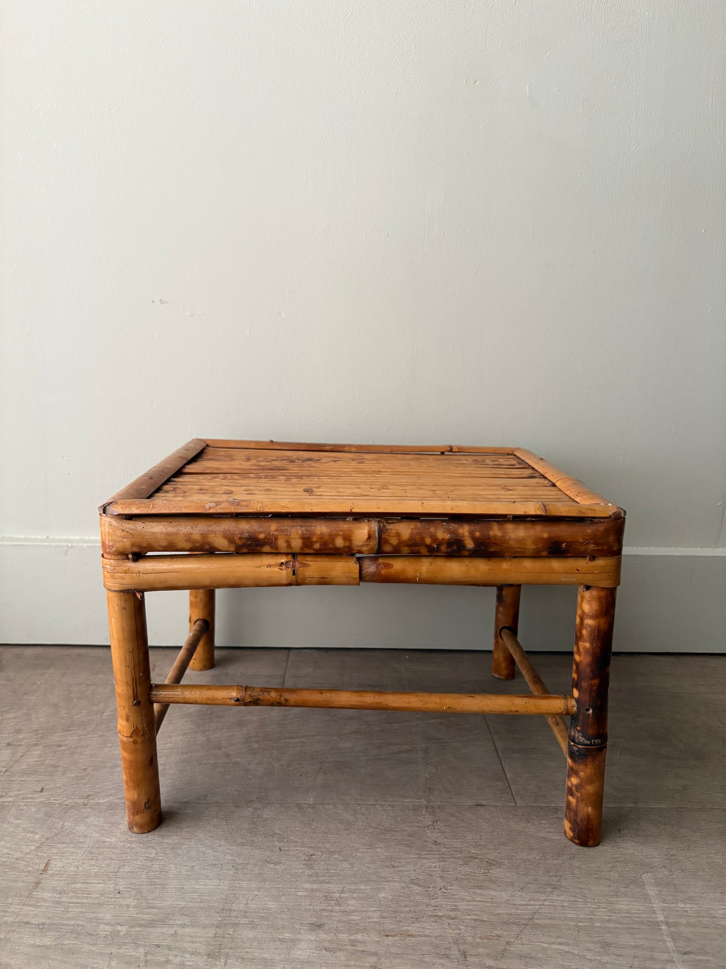 Small scorched bamboo stool