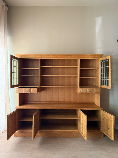 Danish oak two piece sideboard/hutch
