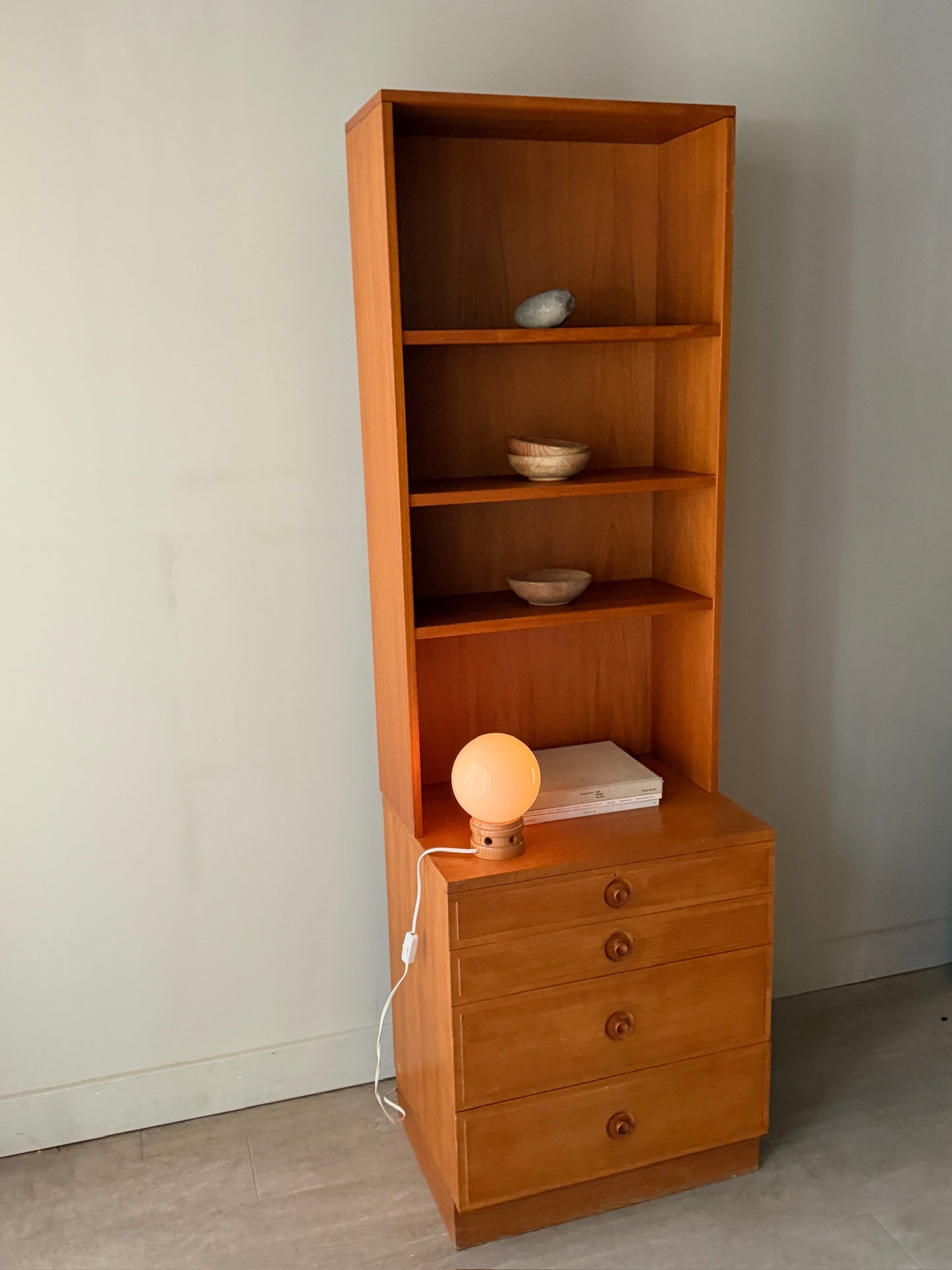 Bertil Fridhagen two piece teak hutch