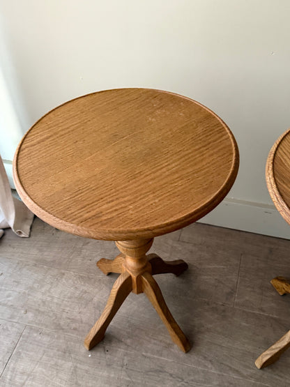 Danish oak side tables. Sold individually.