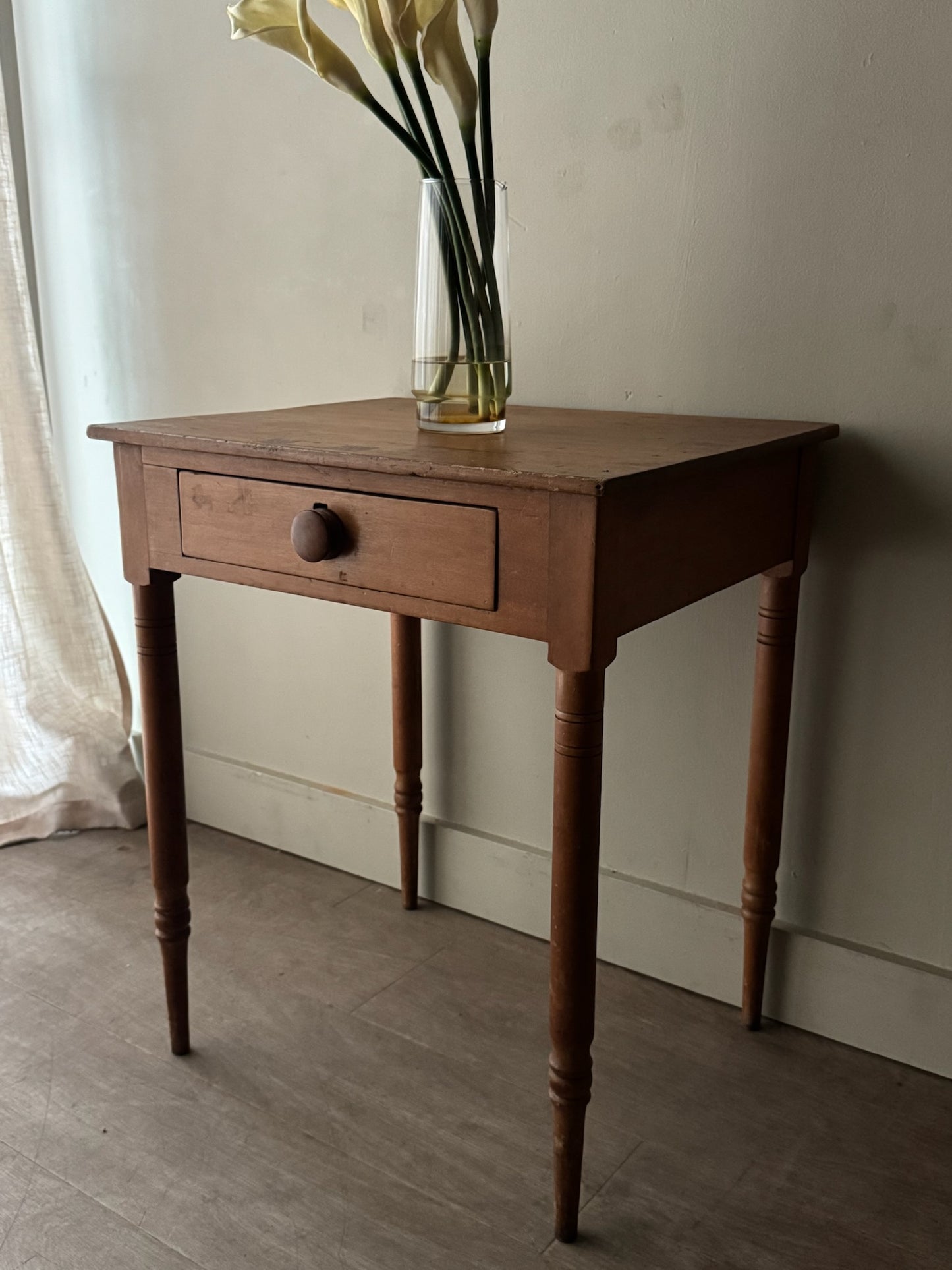 Sheraton poplar side table