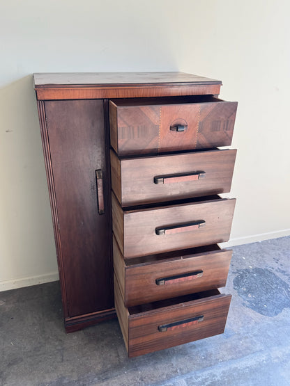 Deco walnut side-by-side dresser