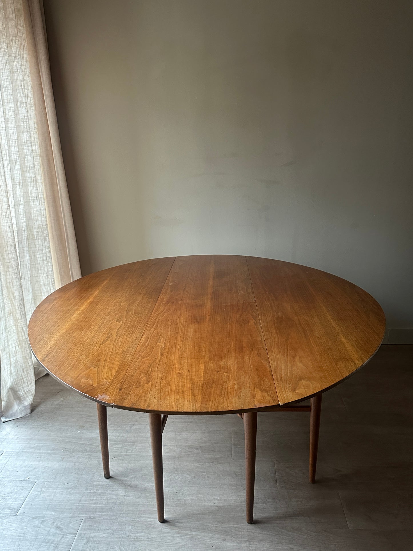 Walnut oval drop leaf