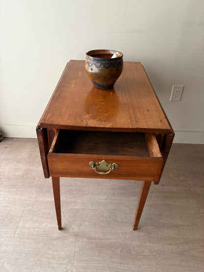 Inlaid walnut drop leaf table