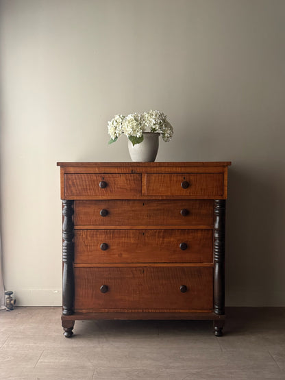 Pennsylvania Sheraton tiger maple dresser