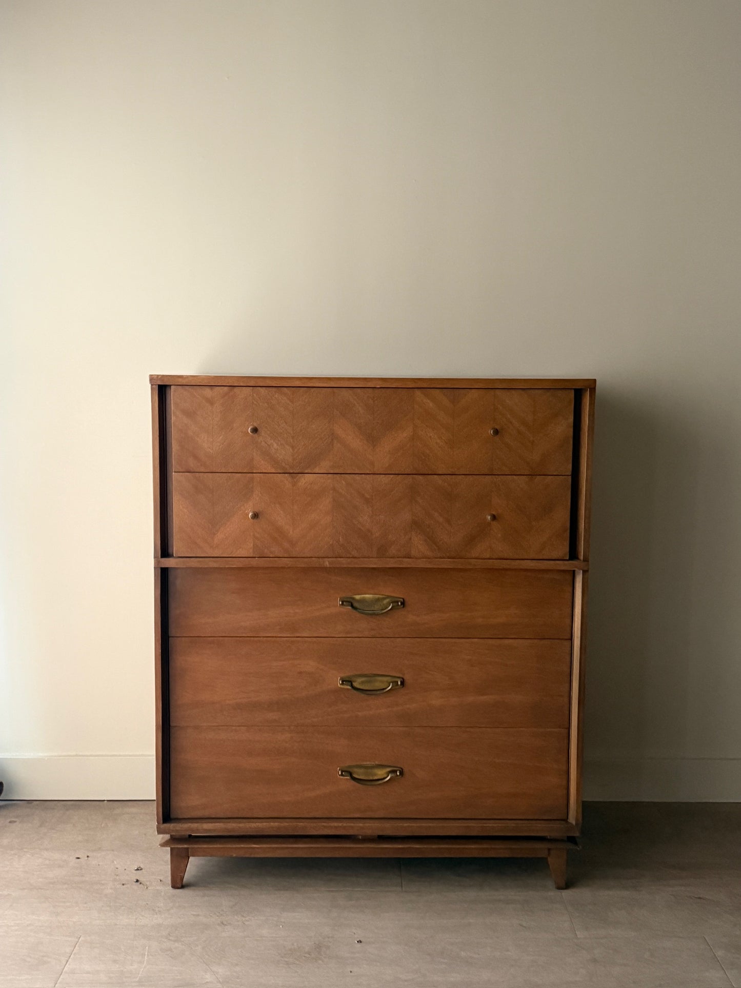 Kent Coffey walnut tallboy dresser
