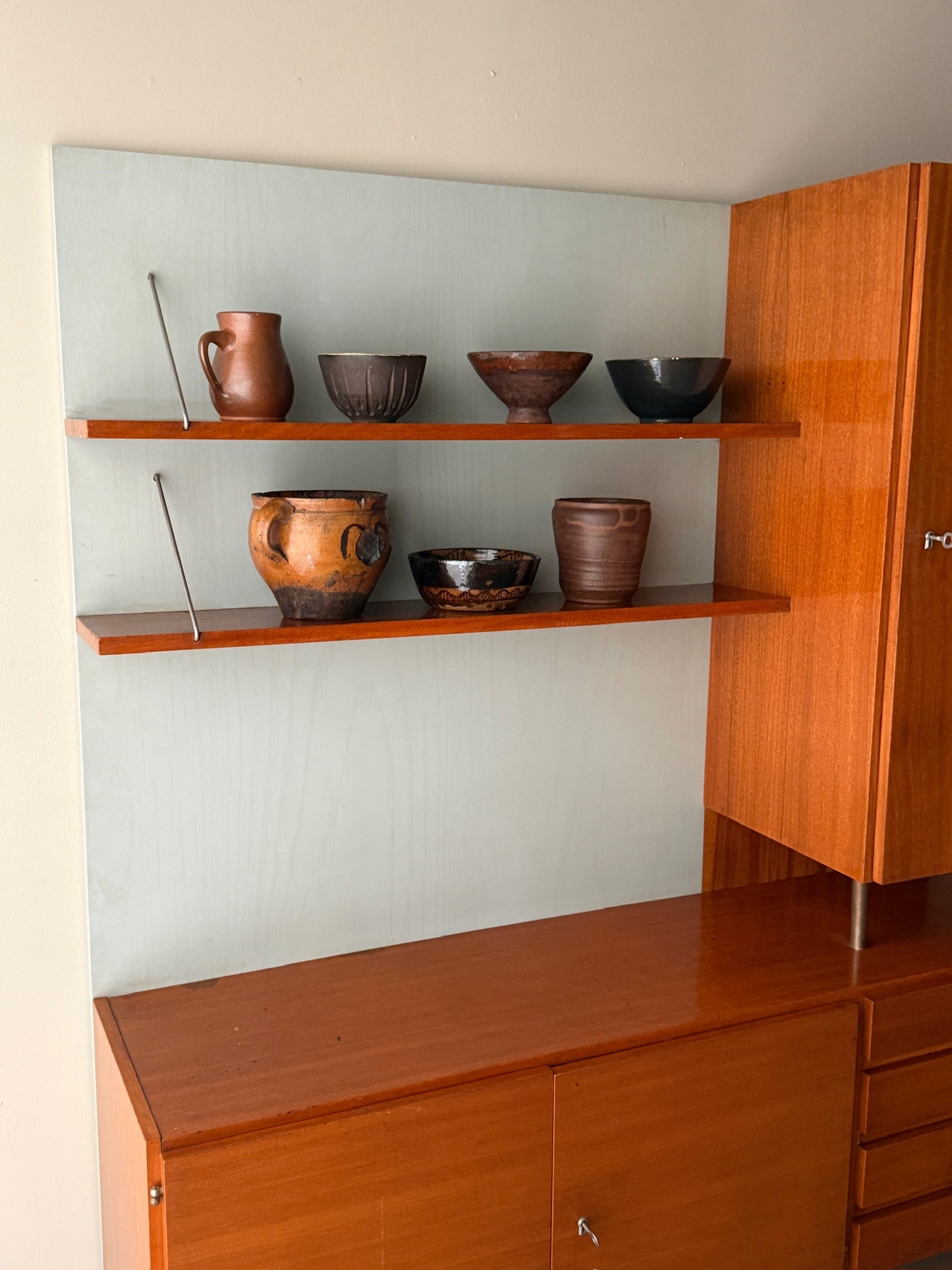 Mojmir Pozar for UP Zavody mahogany cabinet unit