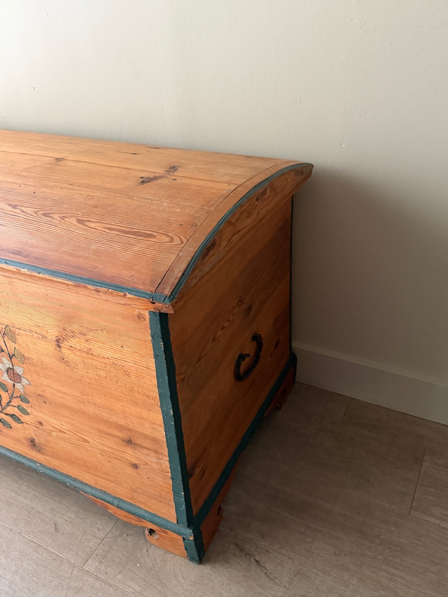 Painted pine chest