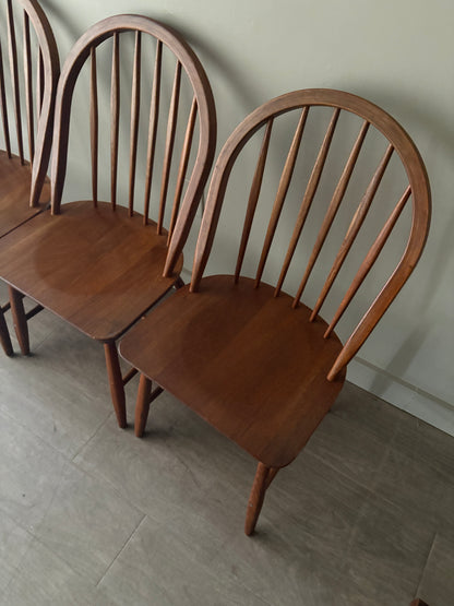 Danish teak hoop-back Windsor dining chairs. Sold in pairs.