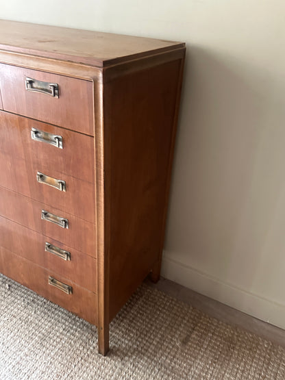 Walnut 8 drawer tallboy