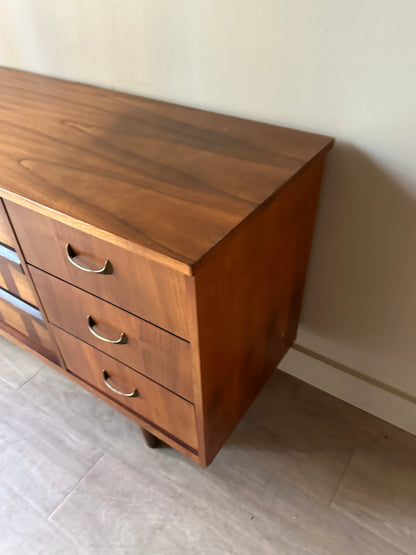Walnut inlay 9 drawer dresser