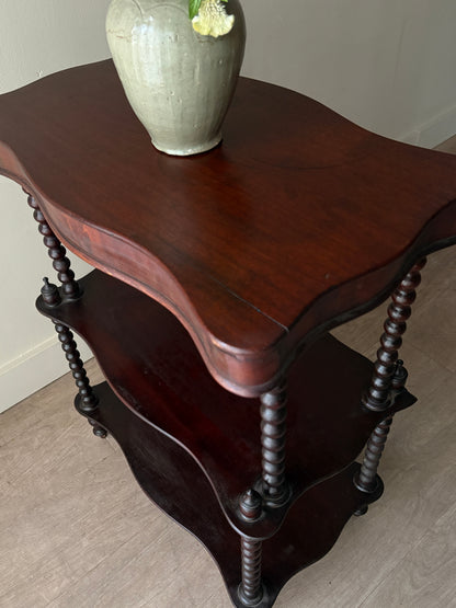 Victorian walnut tiered table