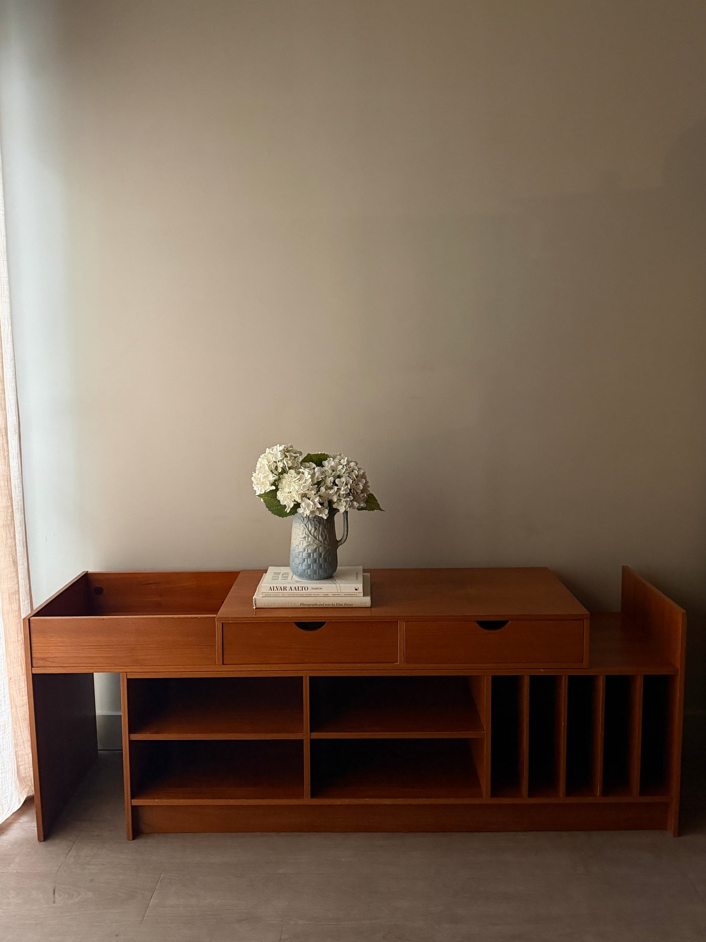 Danish teak two piece console