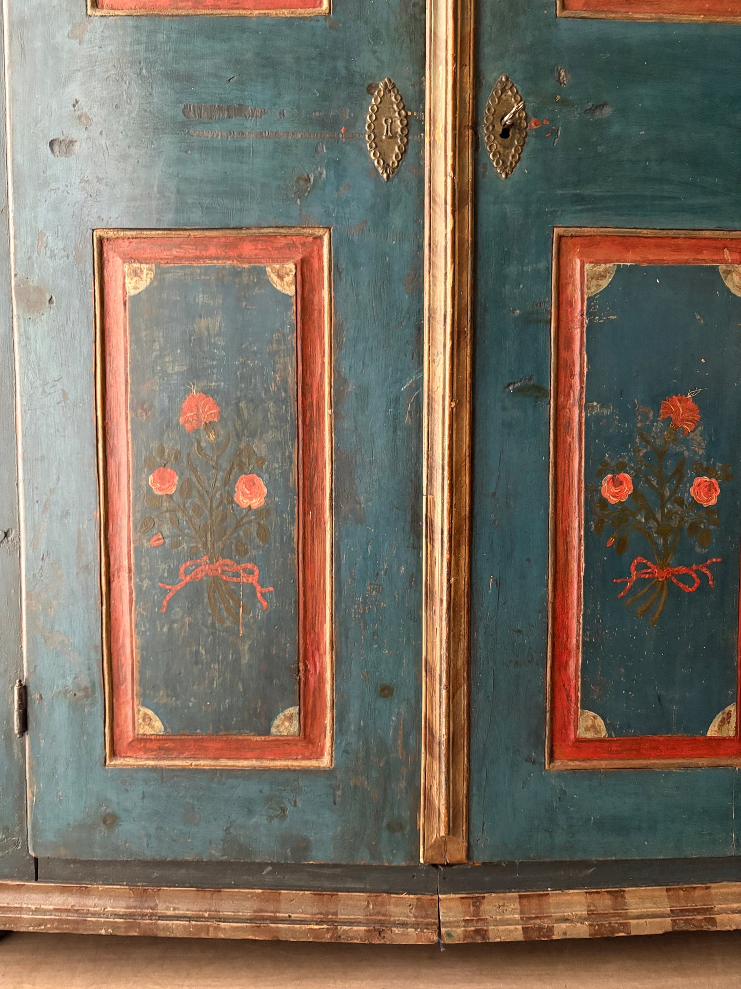 Northern European painted pine wardrobe