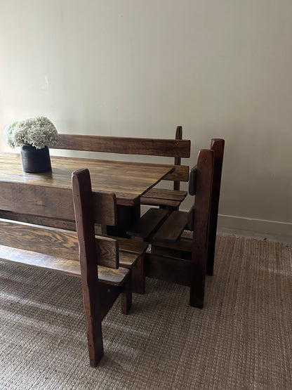 Pine dining set.