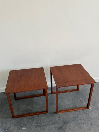 Walnut side tables. Sold individually.