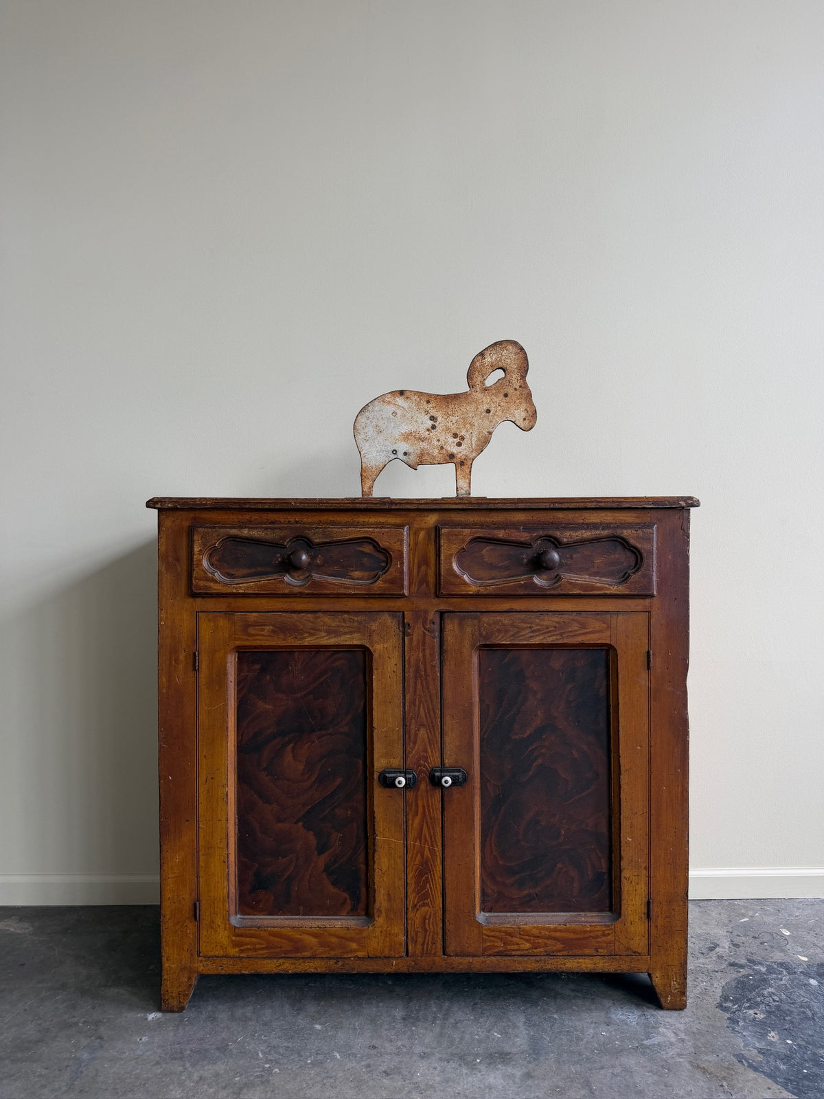 Pennsylvania Federal grain painted jelly cupboard